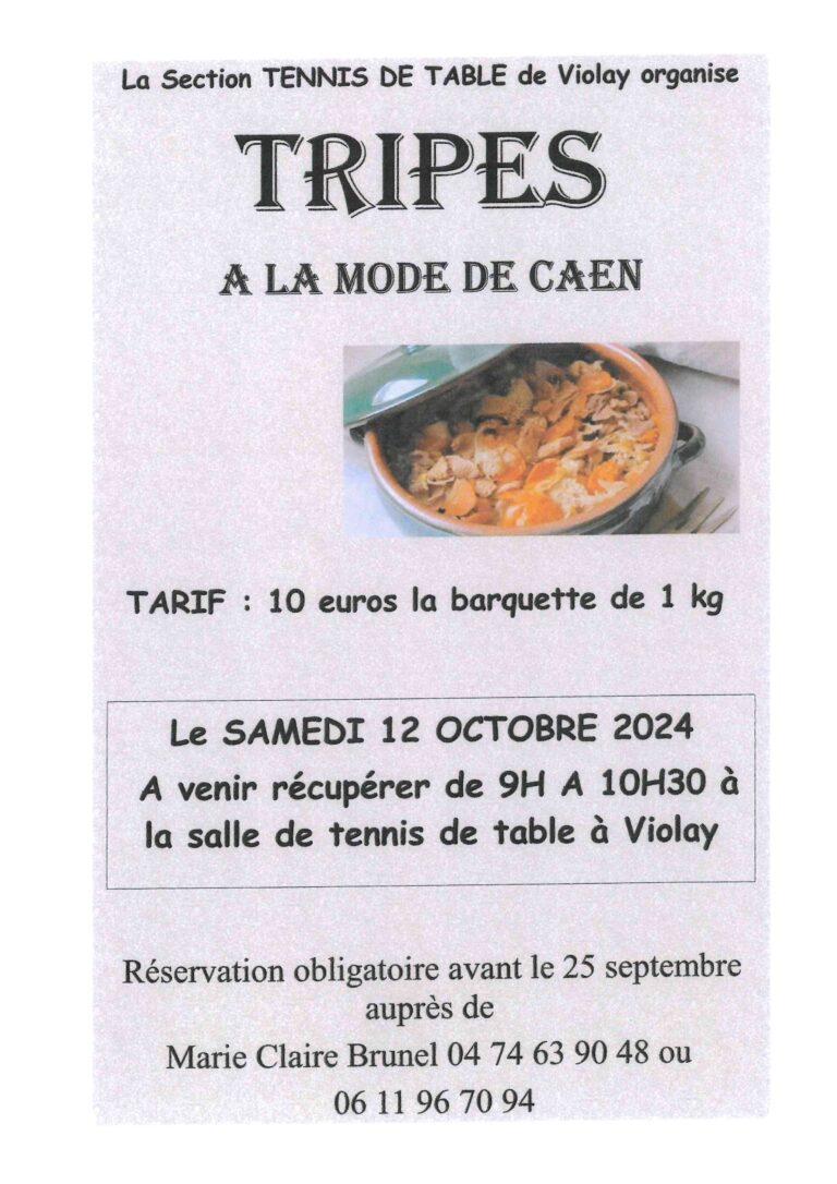 Vente à emporter TRIPES