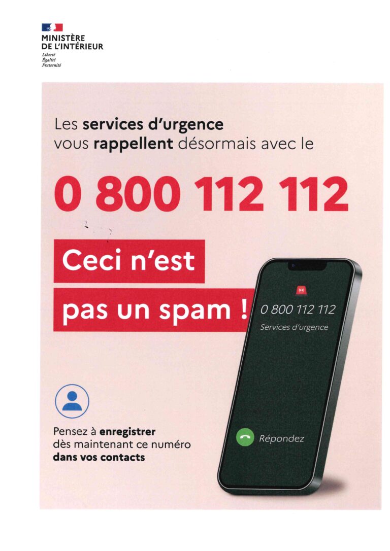 Numéro d’urgence à connaître