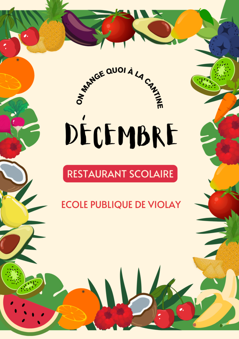 Les menus de Décembre