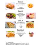 Menus de la cantine