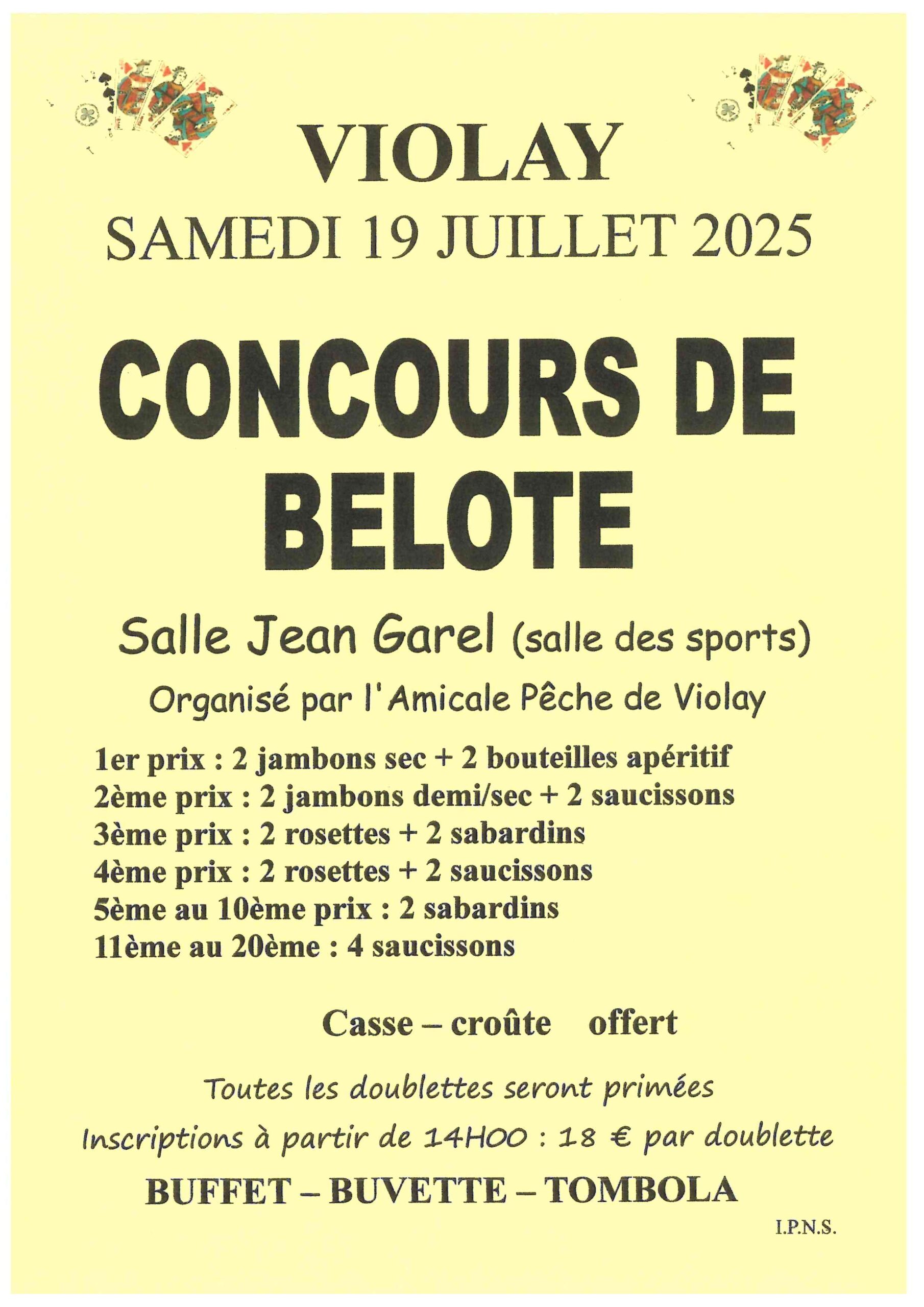 Concours de belote de l’Amicale Pêche