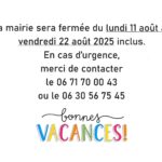 Fermeture estivale de la mairie