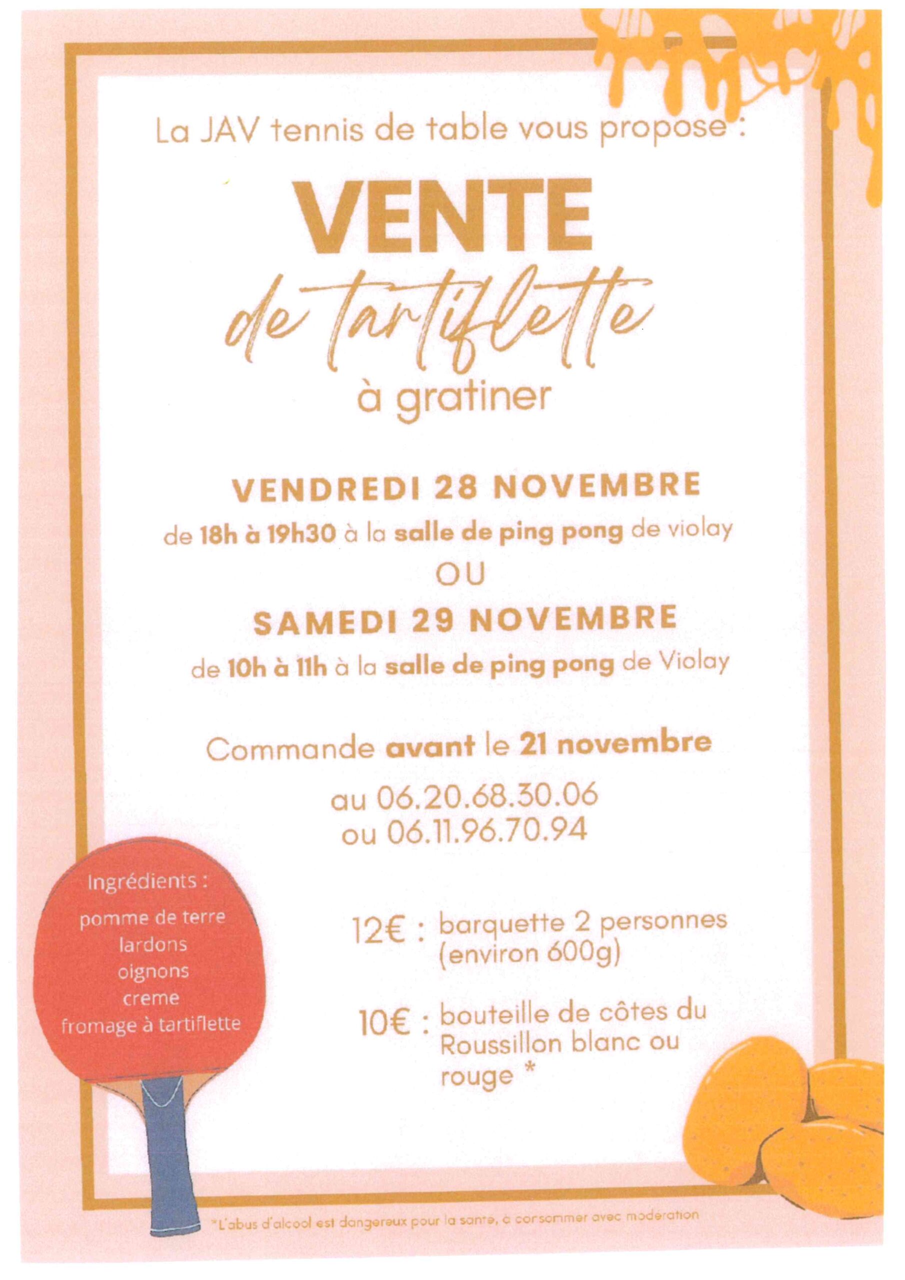 Lire la suite à propos de l’article Vente de tartiflette