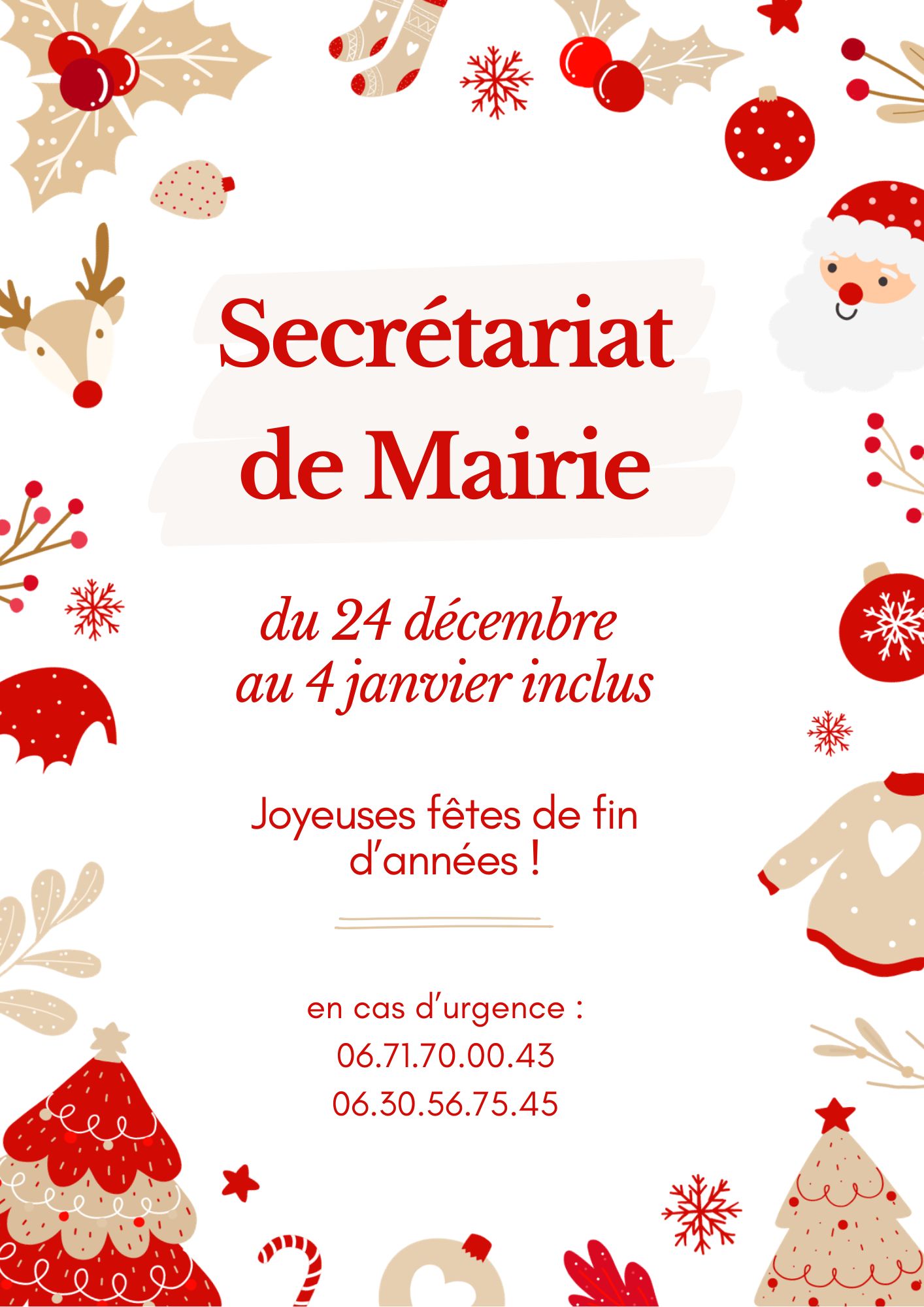 Lire la suite à propos de l’article Fermeture du secrétariat de mairie