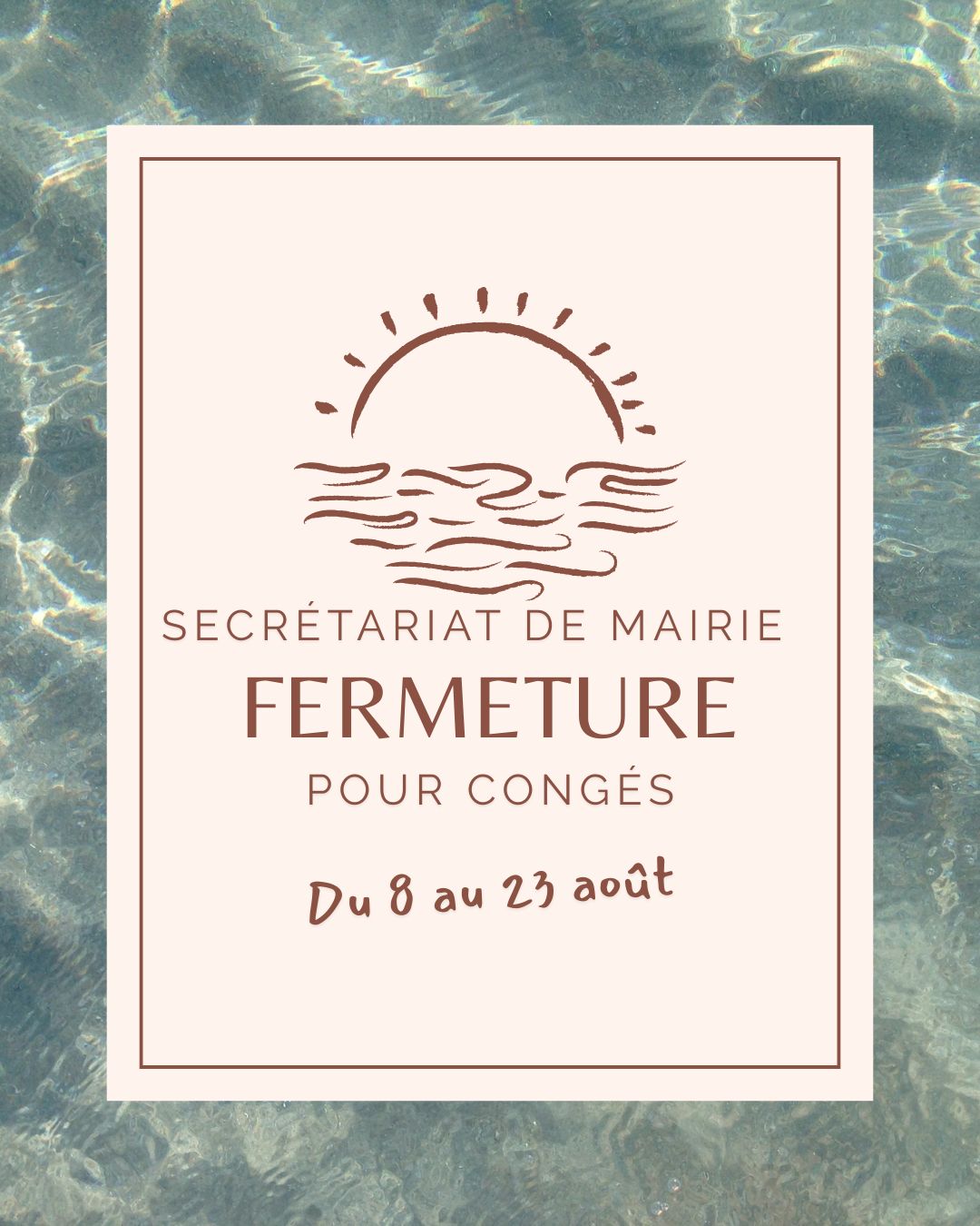 Lire la suite à propos de l’article Fermeture estivale du secrétariat de mairie