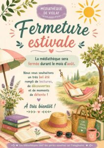 Lire la suite à propos de l’article Fermeture estivale de la médiathèque