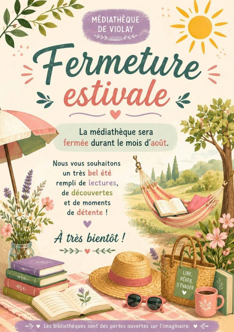 Fermeture estivale de la médiathèque