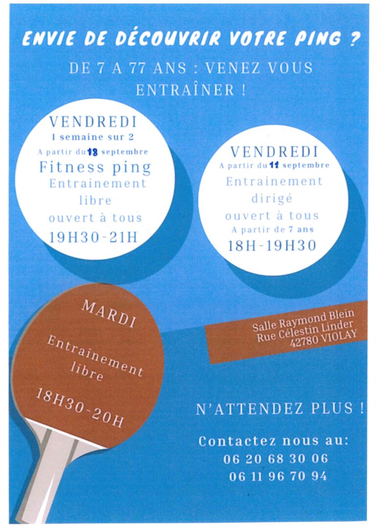 Reprise du Tennis de table