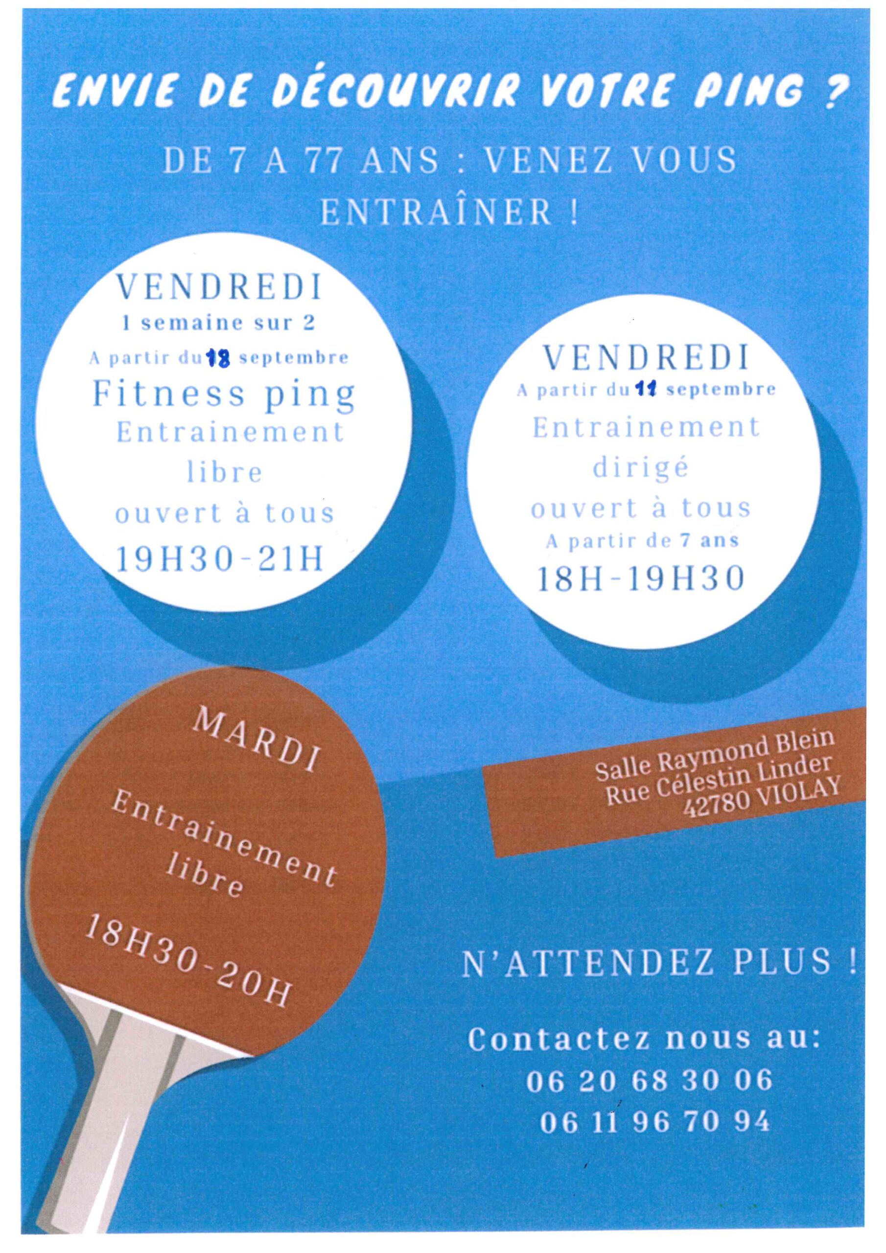 Lire la suite à propos de l’article Reprise du Tennis de table