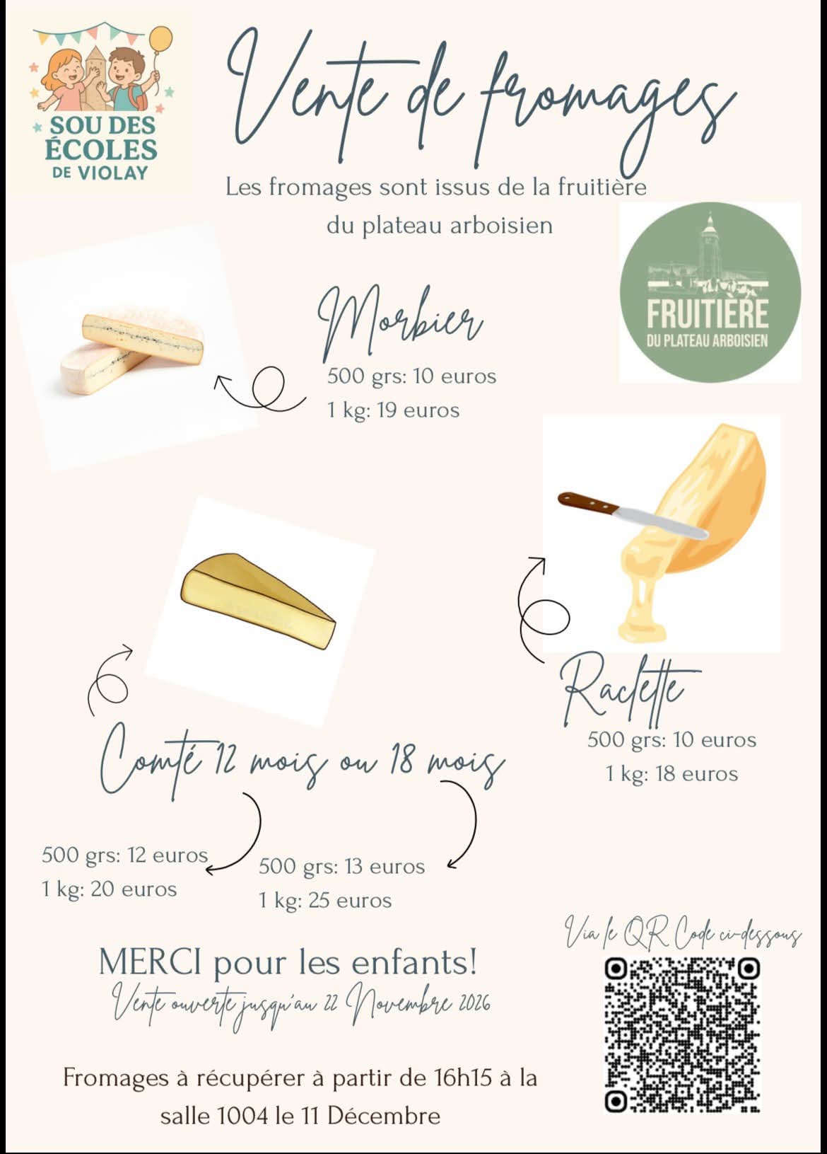 Lire la suite à propos de l’article Vente de fromages